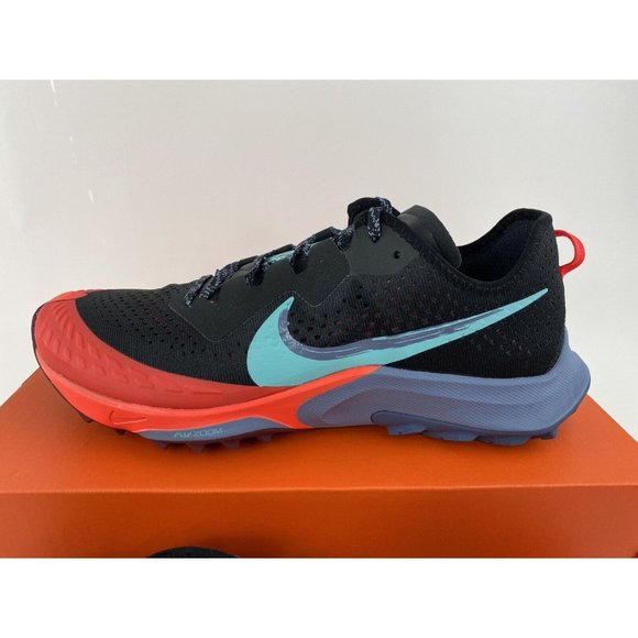 NEW Nike Air Zoom Terra Kiger 7 Men's Trail Running Shoes Black Red Turq - Picture 5 of 12